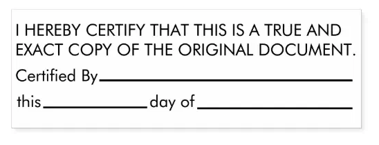 Solicitor certified true copy stamp