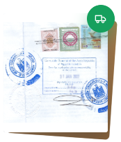 Original document returned with the Egypt Embassy attestation stamp